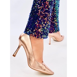 Pezsgős női teljes kiőrlésű magassarkú aranysárga 1