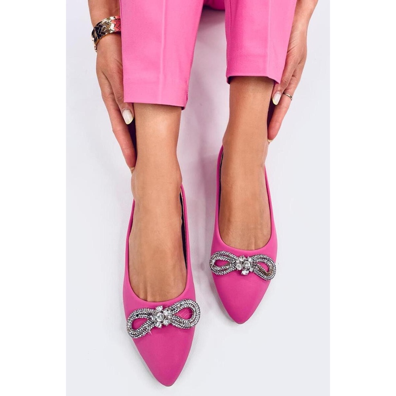 Elegáns balerinacipő cirkóniával rózsaszín 1