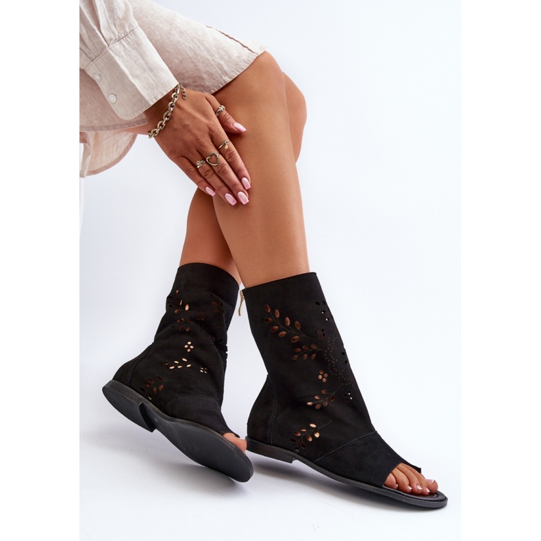 Zazoo 3437 fekete felső szandál 1