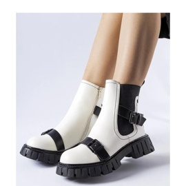 Fontarine - Solea fehér bokacsizma masszív talppal 1