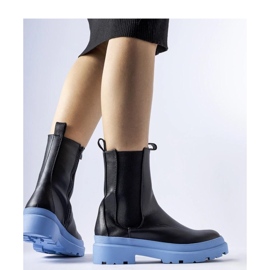 Fekete cipő kék talppal Georgette - Solea 1