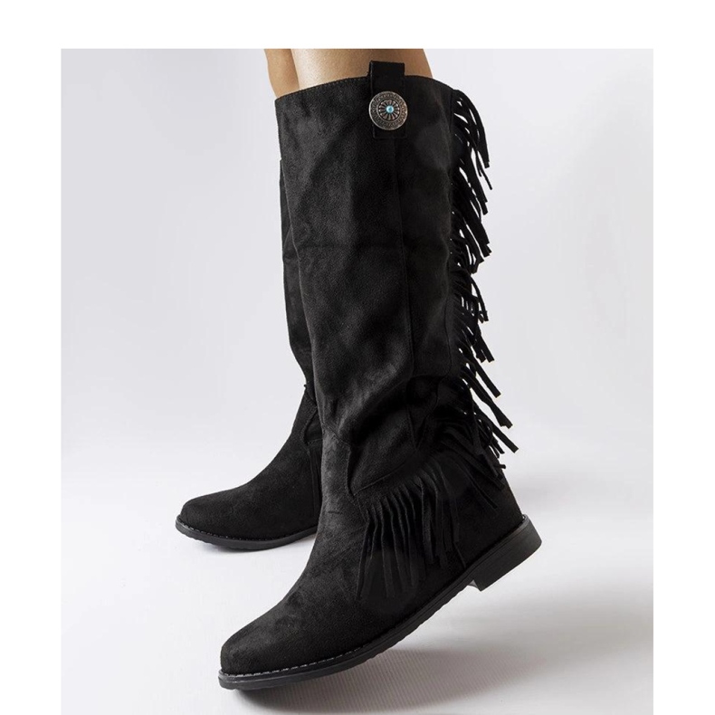 Fekete Lecore - Solea borítású ékcsizma 1