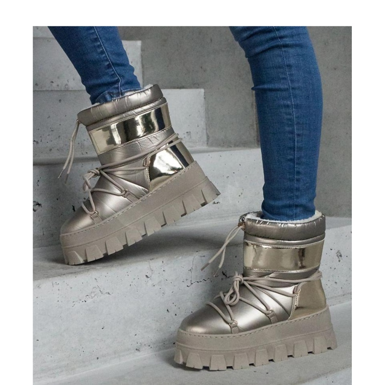 Arany platformú hócsizma festett Losta - Solea betétekkel 1