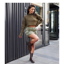 Barna, cirkóniával díszített magas csizma 1 Barna, cirkóniával díszített magas csizma 1