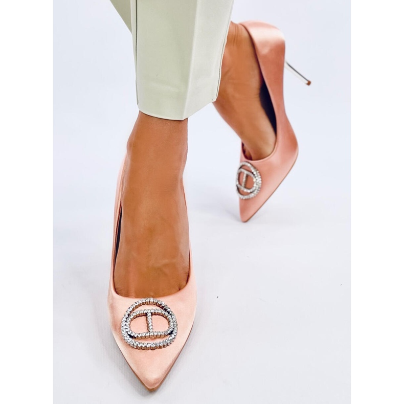 Magassarkú, pezsgő kristály díszítéssel rózsaszín 1