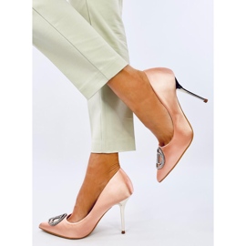 Magassarkú, pezsgő kristály díszítéssel rózsaszín 2