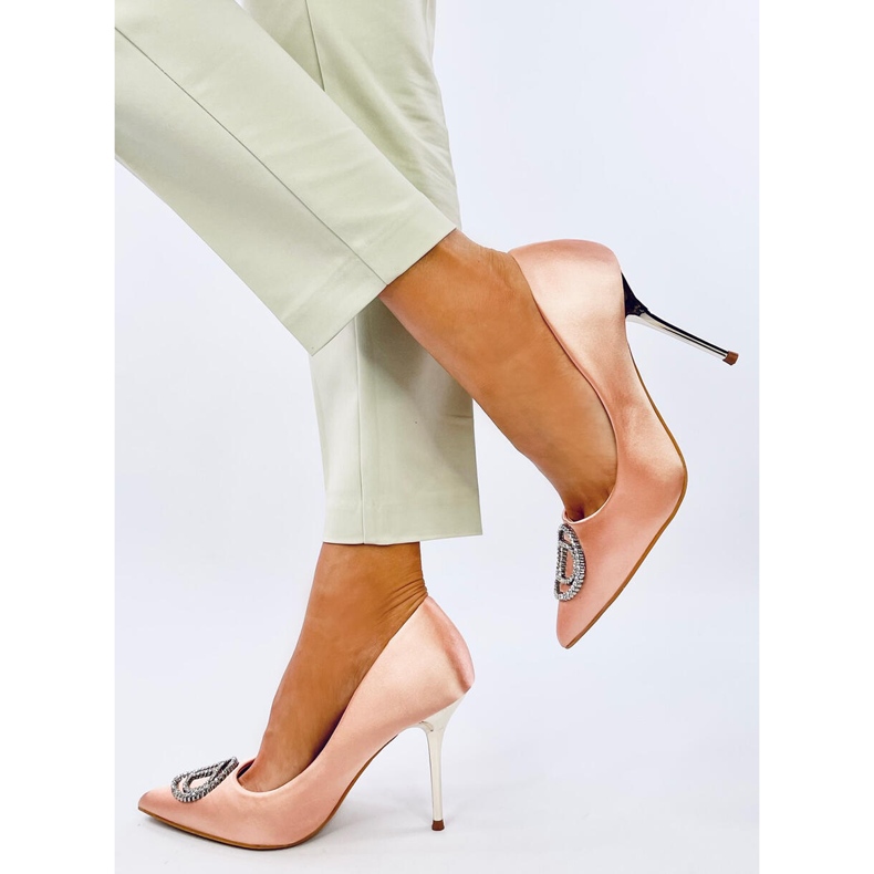 Magassarkú, pezsgő kristály díszítéssel rózsaszín 2