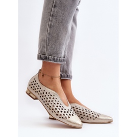 Áttört balerinacipő, Zazoo arany modell aranysárga 1