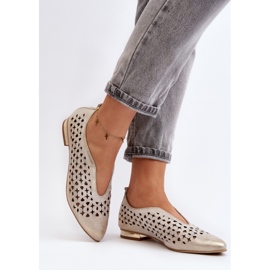 Áttört balerinacipő, Zazoo arany modell aranysárga 2