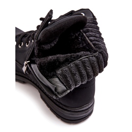 News Női bőr szigetelt trapperek fekete 2