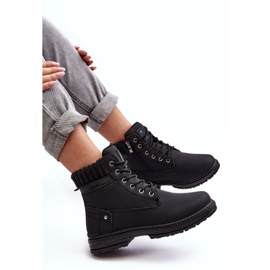 News Női bőr szigetelt trapperek fekete 5