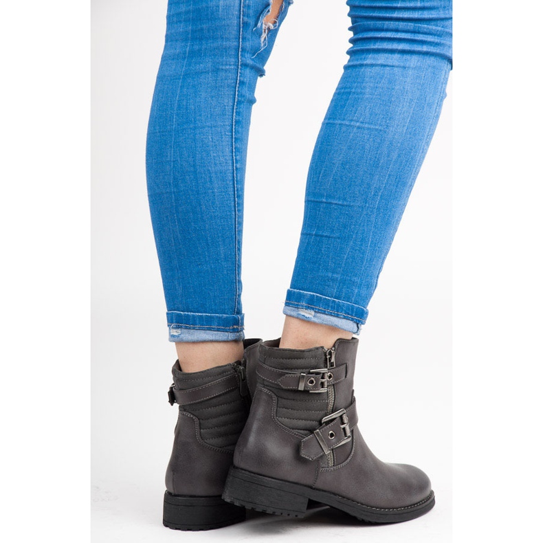 Csatos munkáscsizma szürke 1