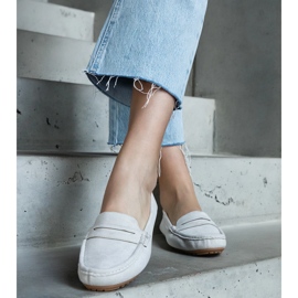 Szürke női mokaszinok öko-velúrból 1