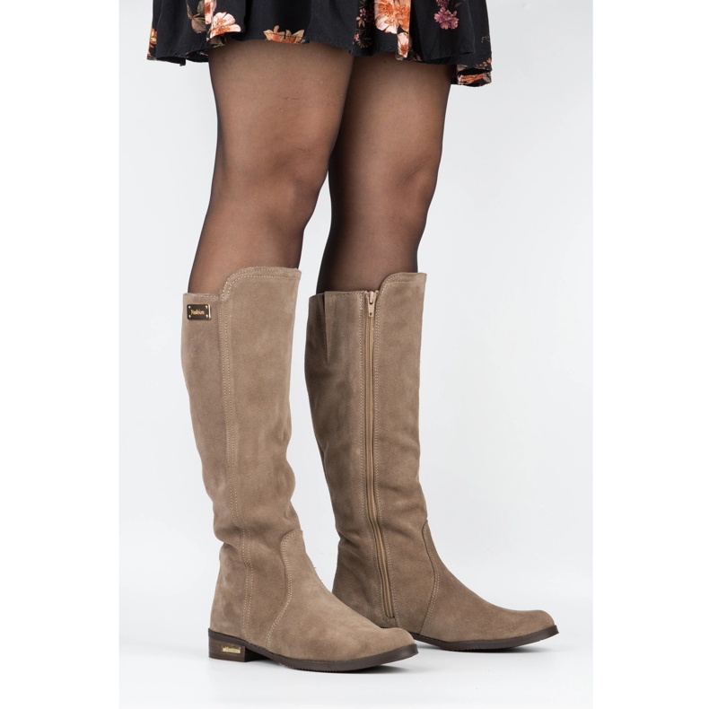 Olivier Divatos csizma Klara bézs 3