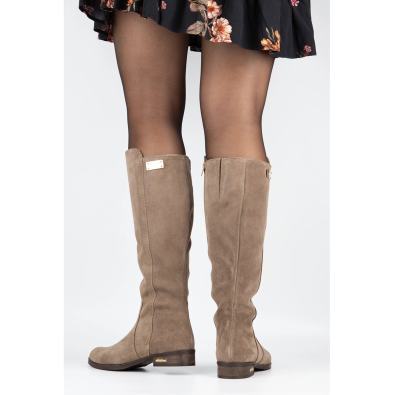 Olivier Divatos csizma Klara bézs 1