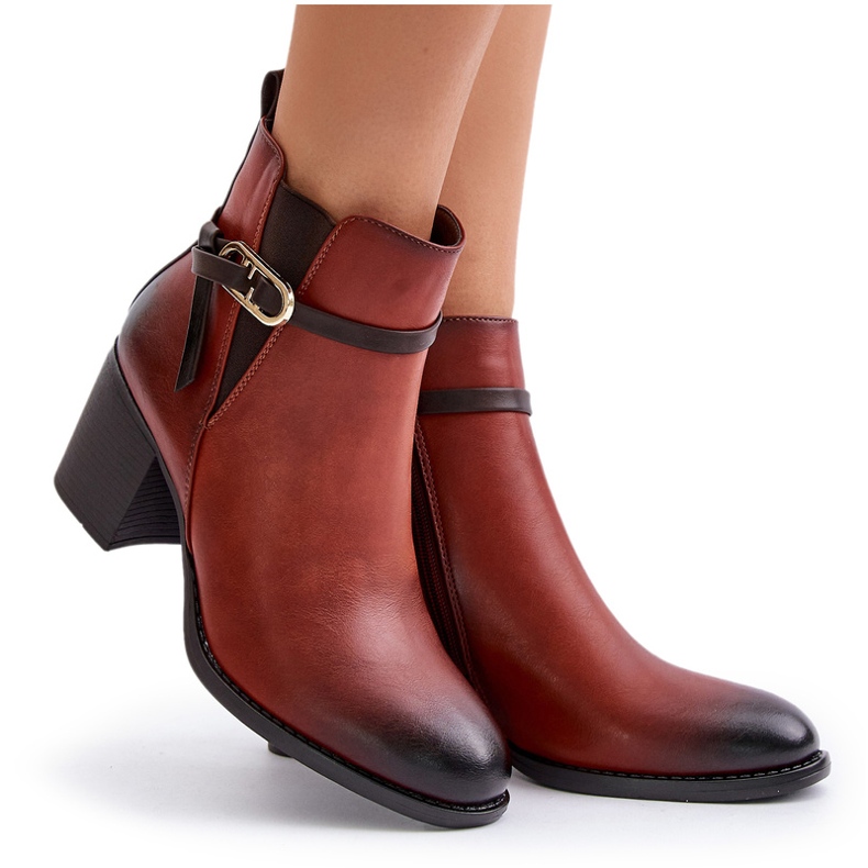 Jezzi Női magassarkú csizma, hőszigetelt, pántos, barna Zinithia 5 Jezzi Női magassarkú csizma, hőszigetelt, pántos, barna Zinithia 5