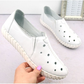 Artiker W HBH66A fehér áttört bőr cipő 2