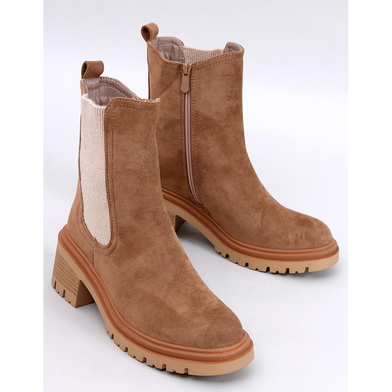 Chelsea csizma khaki pulóver mandzsettával bézs 1