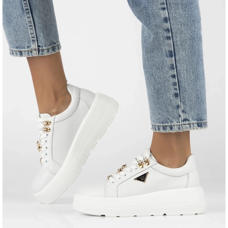 Filippo DP6382/24 Wh bőr tornacipő, fehér 1