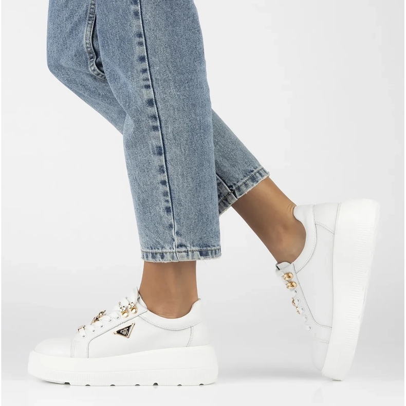 Filippo DP6382/24 Wh bőr tornacipő, fehér 2