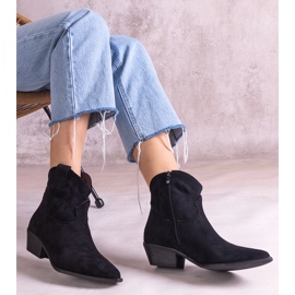 Fekete cowboy csizma szigetelt boka 1