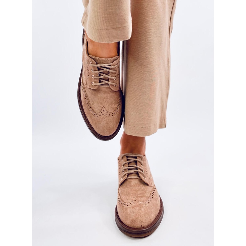 Oxfords khaki magas sarkú cipő bézs 1
