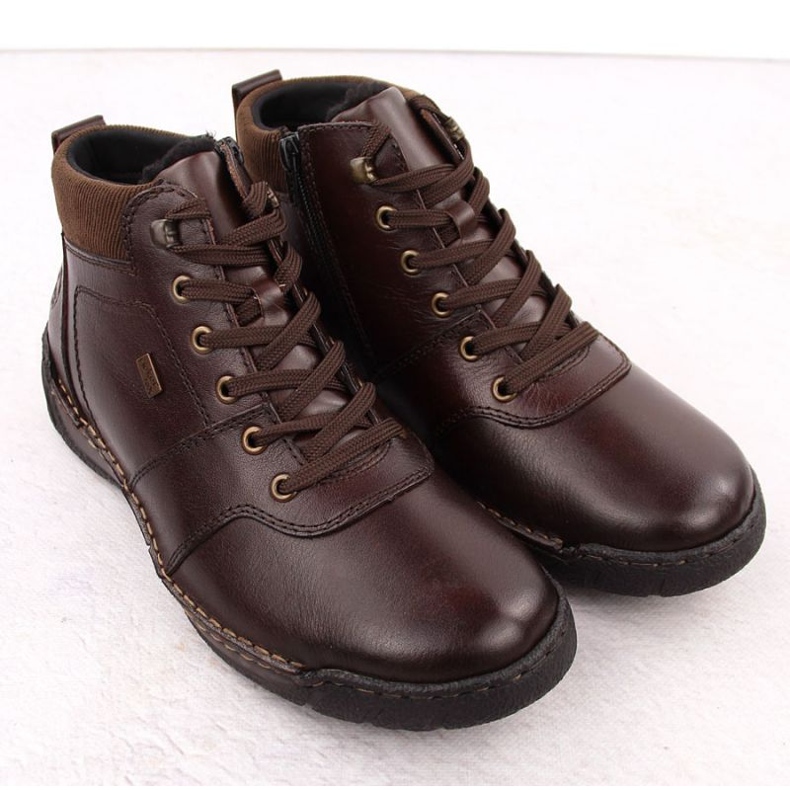 A férfi csizmák gyapjú rieker rkr747 barna 2 A férfi csizmák gyapjú rieker rkr747 barna 2