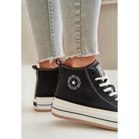 Szigetelt női cipők Eco bőr platformon Big Star OO274062 fekete 3