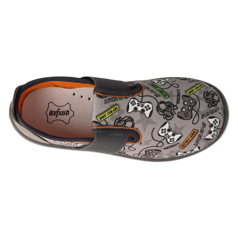 Befado gyerekpapucs, bőr betétes, rugalmas alsó, 901Y021, szürke 2