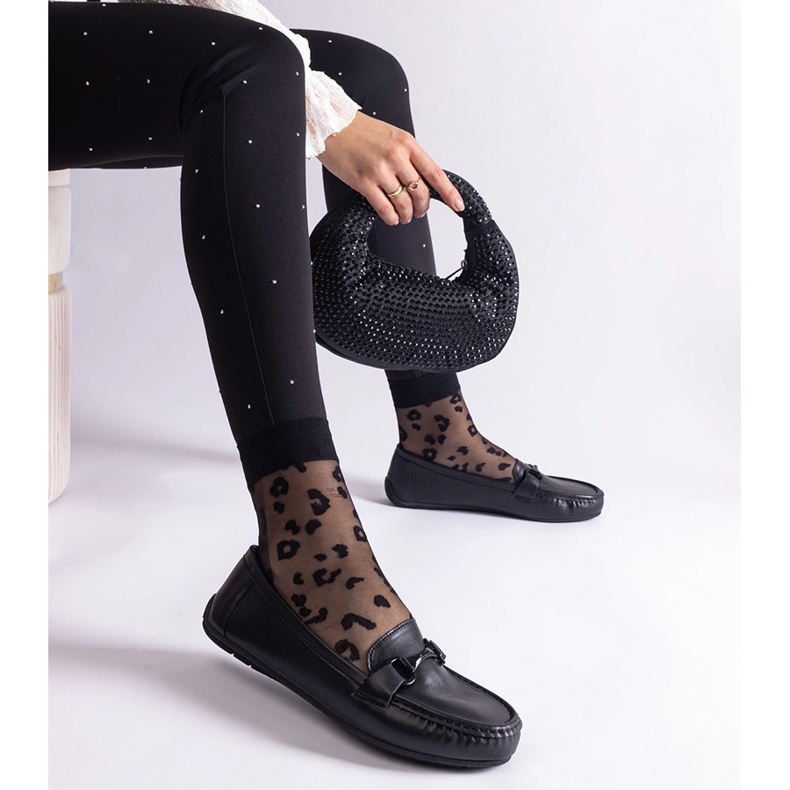 Fekete klasszikus mokaszinok öko bőrből 1