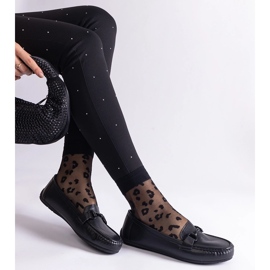 Fekete klasszikus mokaszinok öko bőrből 2