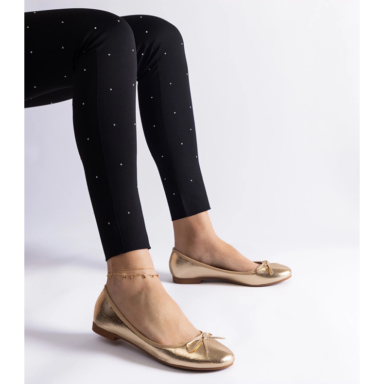 Arany balerina cipő masnival díszítve aranysárga 1