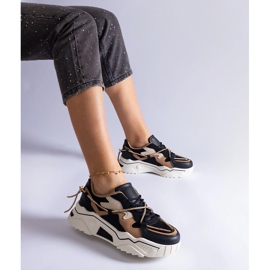 Fekete tornacipő cirkon zsinórral díszítve 1