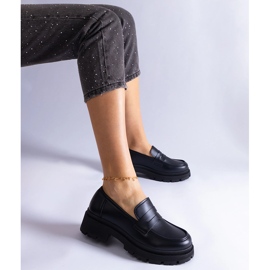 Fekete öko-bőr mokaszinok 1 Fekete öko-bőr mokaszinok 1