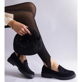 Fekete áttört naplopók eco velúrból 1