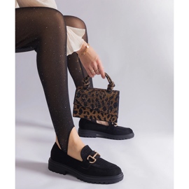 Fekete nyitott cipők öko velúr, tüzeléssel 2