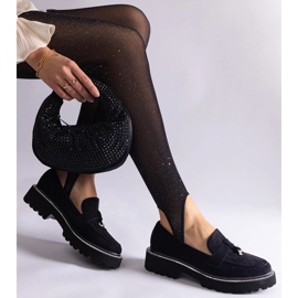 A velúr bőr fekete mokaszinjai dísznel 2 A velúr bőr fekete mokaszinjai dísznel 2