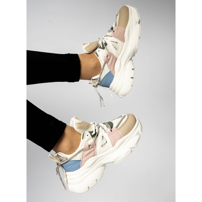 Női platform tornacipő bézs 1