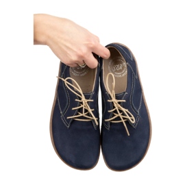 Olivier Női mezítláb minimalista bőr cipő 1082 Navy Nubuk kék 1