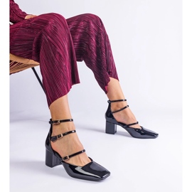 Fekete szivattyúk egy oszlopban, csatokkal 2