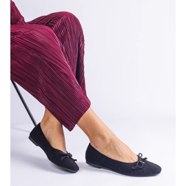 Fekete balerinák dekoratív íjjal 2