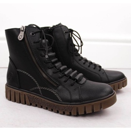 Női rieker bőr csizma y3410-00 fekete 2