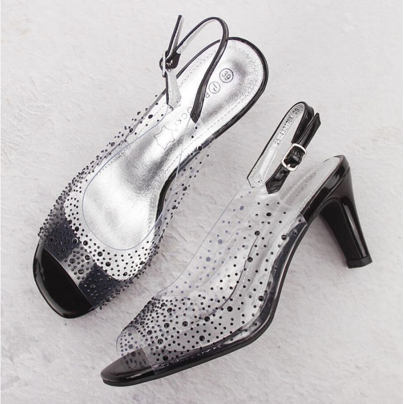 Potocki W WS43317 WOL284A magassarkú szandál fekete 2