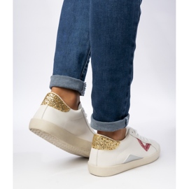 Női cipők brokád peachpuff betétek fehér 1