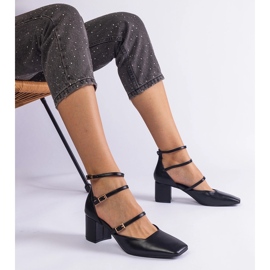 Fekete szivattyúk az oszlopon csatokkal 1