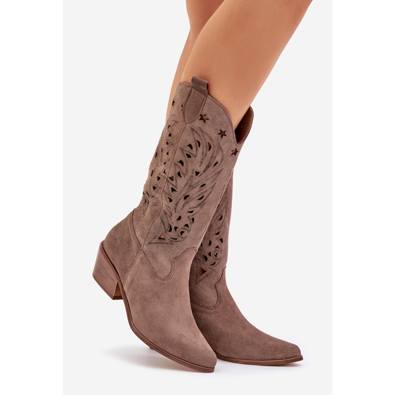 Suede Boots OpenWork Upper Zazoo 3609 barna 1