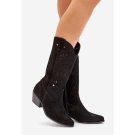 Suede Boots OpenWork Upper Zazoo 3609 fekete 1