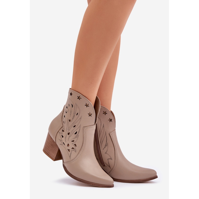 Lewski Shoes Nyílt bőrű cowboy csizma a Lewski 3613 oszlop sötét bézs 1