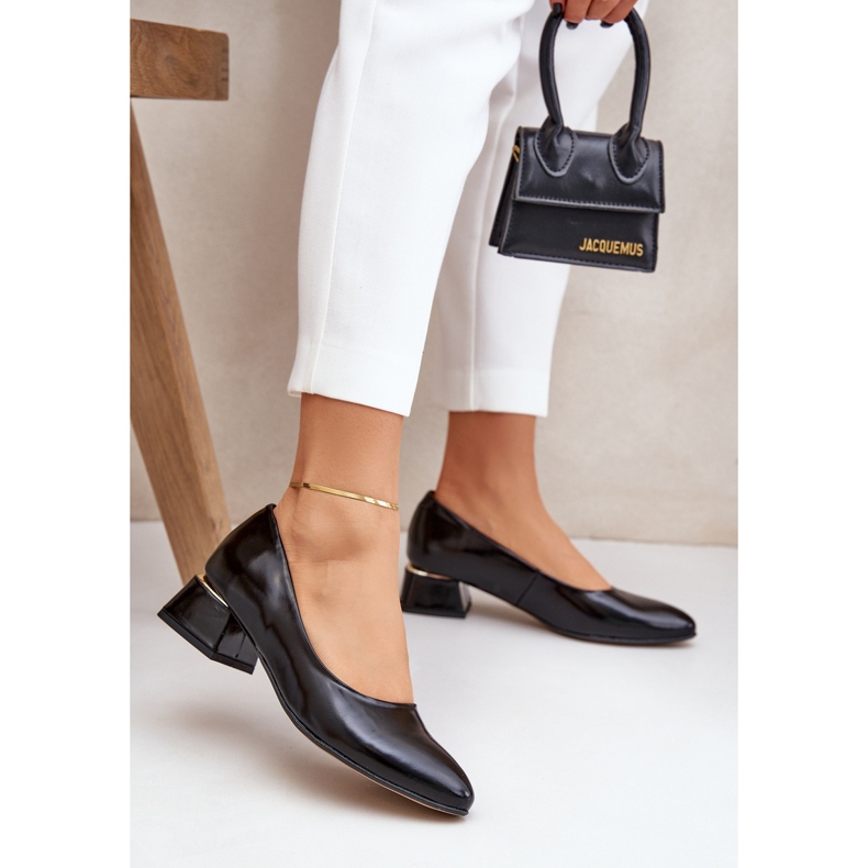 Lewski Shoes Bőrszivattyúk Lewski 3118 Gloss Black -rel fekete 2