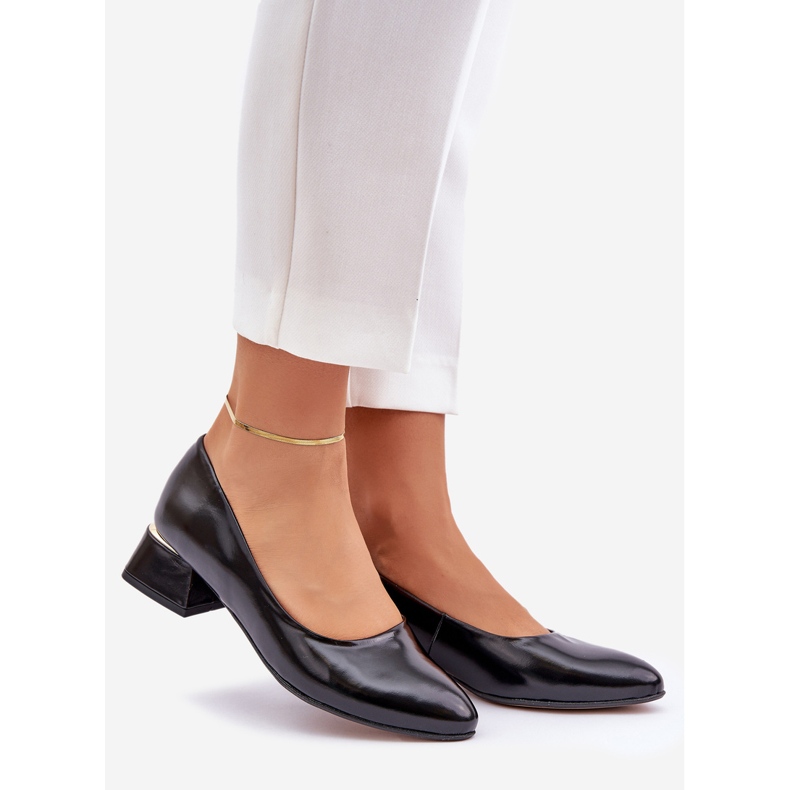 Lewski Shoes Bőrszivattyúk Lewski 3118 Gloss Black -rel fekete 1